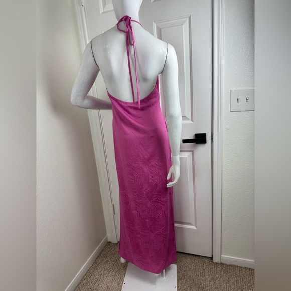 Meshki pink halter maxi dress with slit Size Small. #339 - Picture 12 of 16